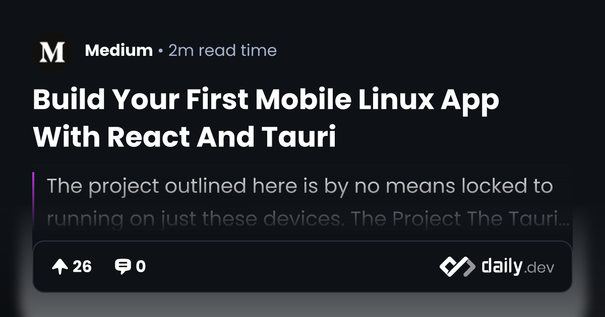 Build Your First Mobile Linux App With React And Tauri