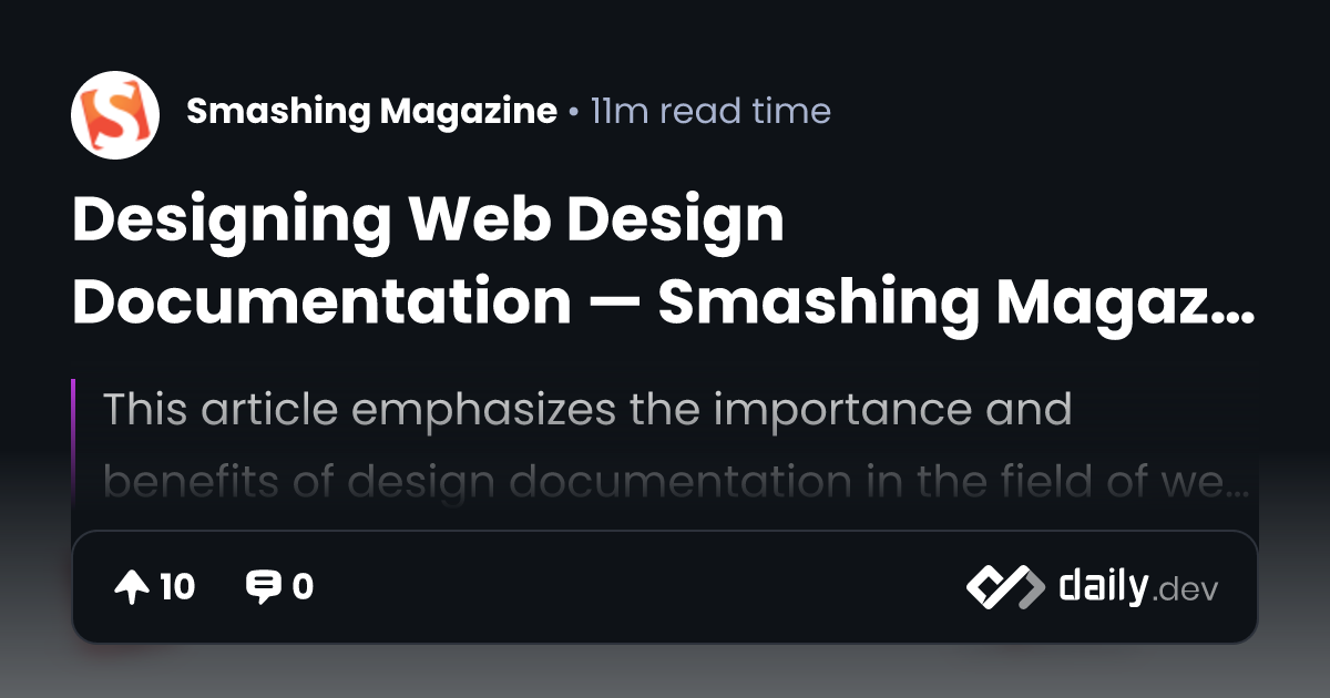 Designing Web Design Documentation — Smashing Magazine