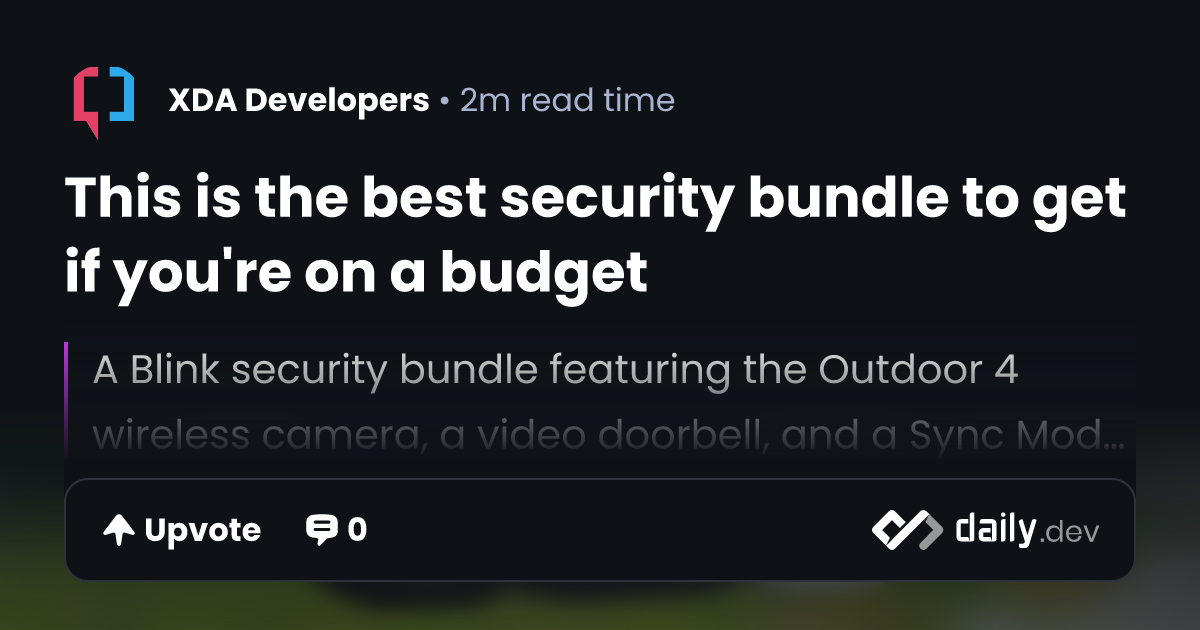 This is the best security bundle to get if you're on a...