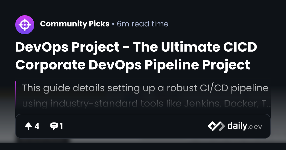 DevOps Project - The Ultimate CICD Corporate DevOps...