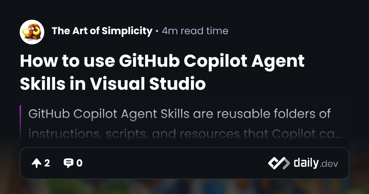 How to use GitHub Copilot Agent Skills in Visual Studio