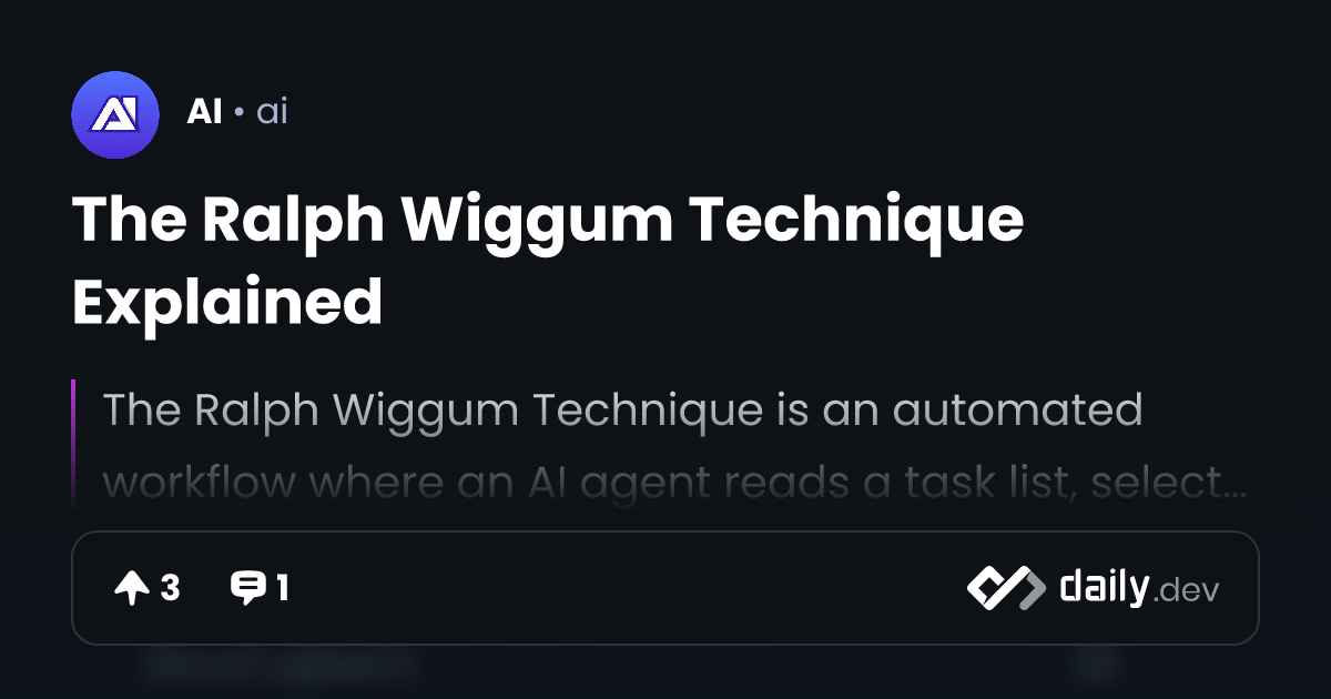 The Ralph Wiggum Technique Explained | daily.dev