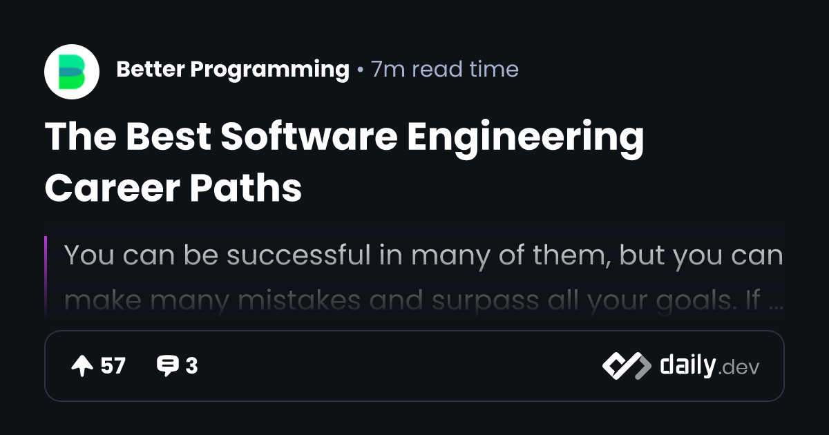 The Best Software Engineering Career Paths | daily.dev