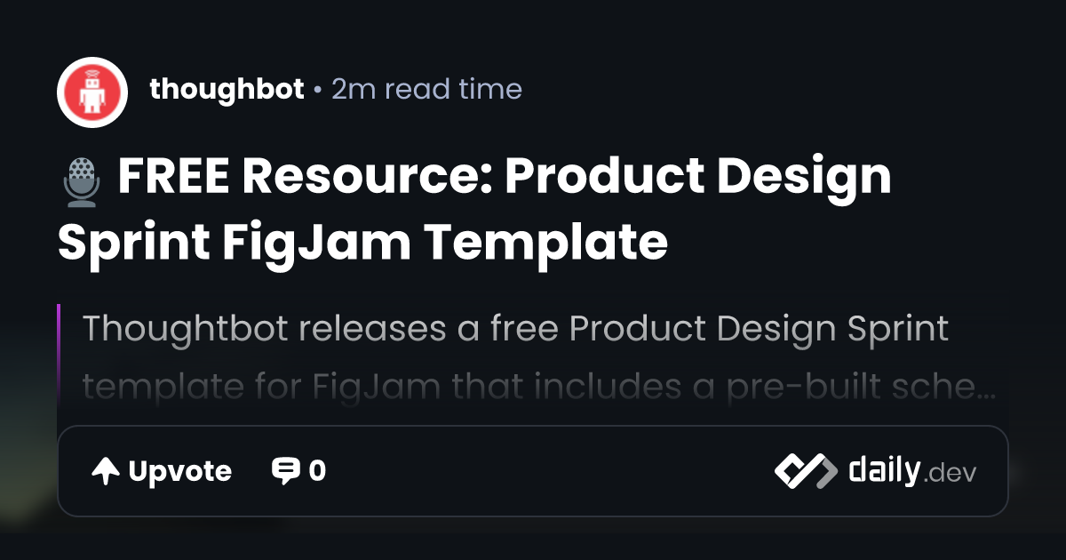 🎙️ FREE Resource: Product Design Sprint FigJam Template