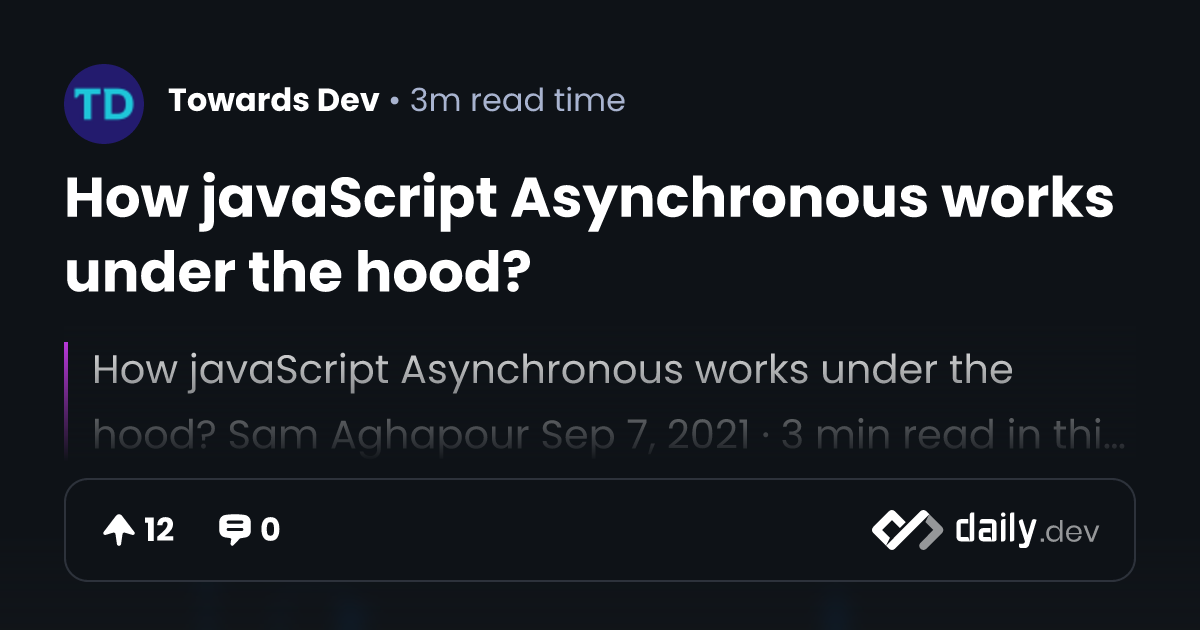 How javaScript Asynchronous works under the hood?