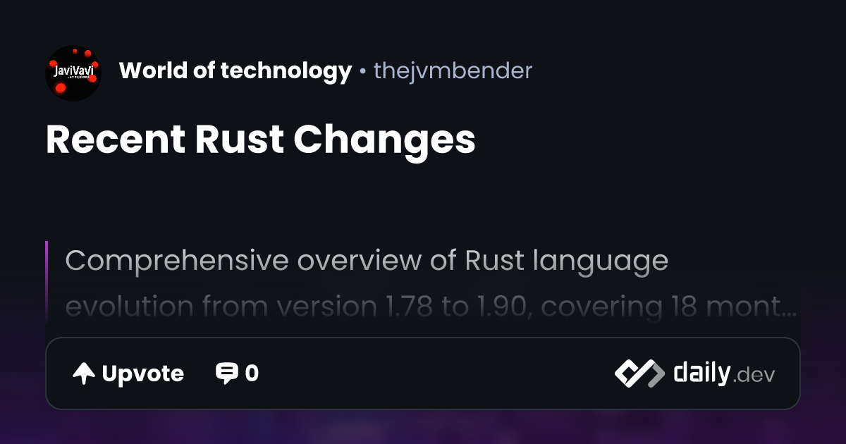 Recent Rust Changes | daily.dev