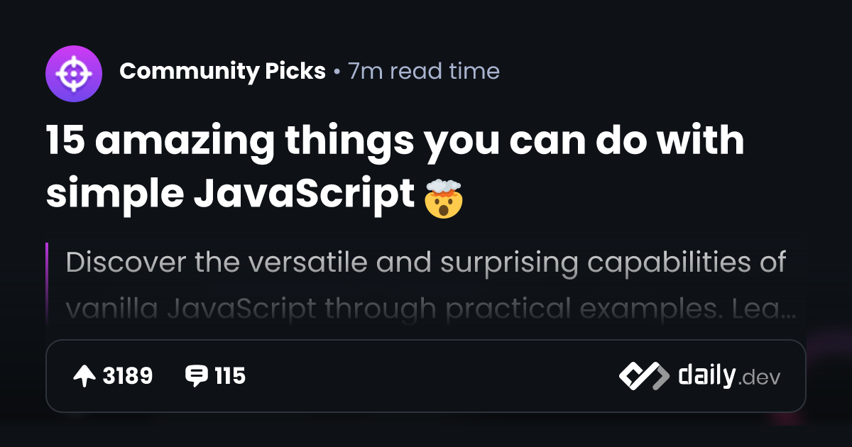 15 amazing things you can do with simple JavaScript 🤯