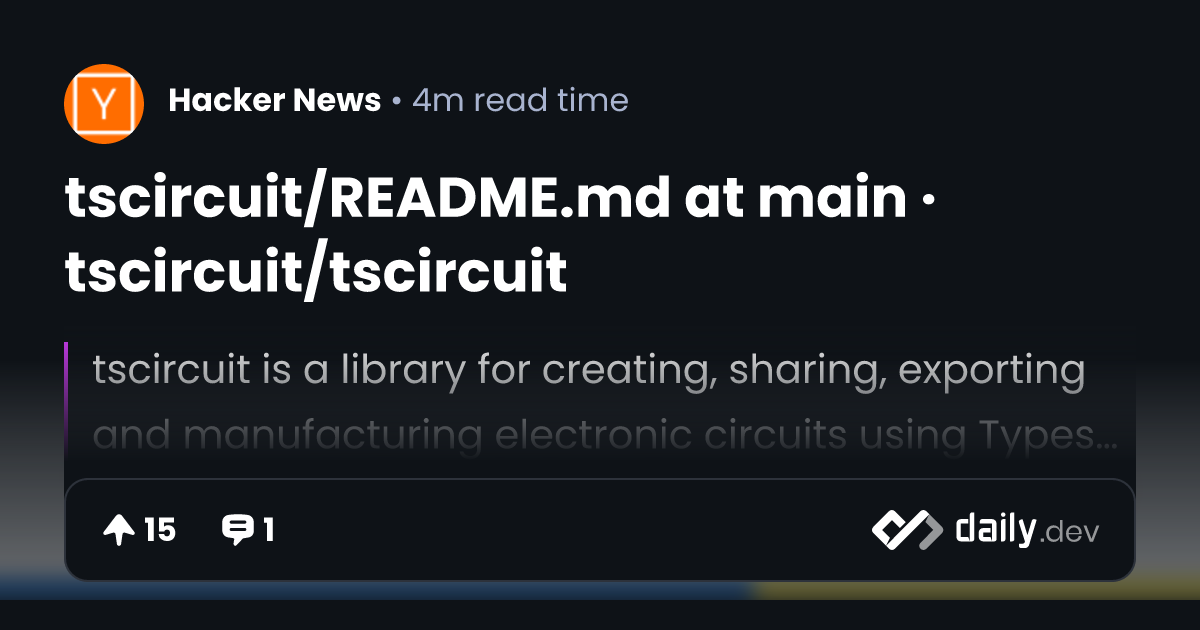 tscircuit/README.md at main · tscircuit/tscircuit