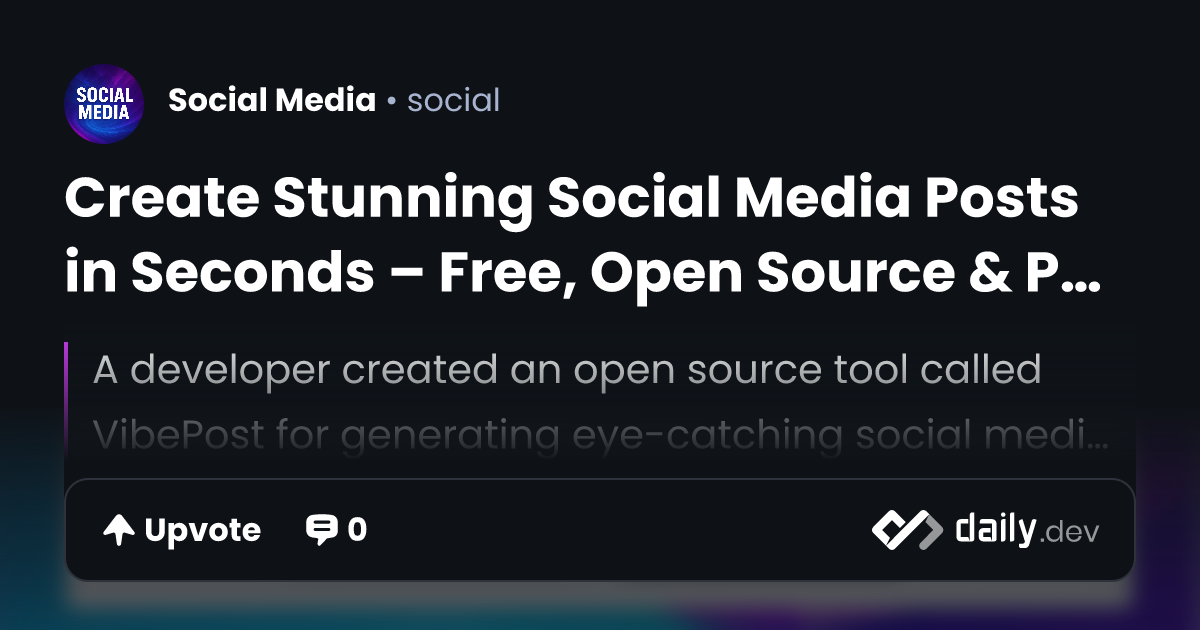 Create Stunning Social Media Posts in Seconds – Free,...
