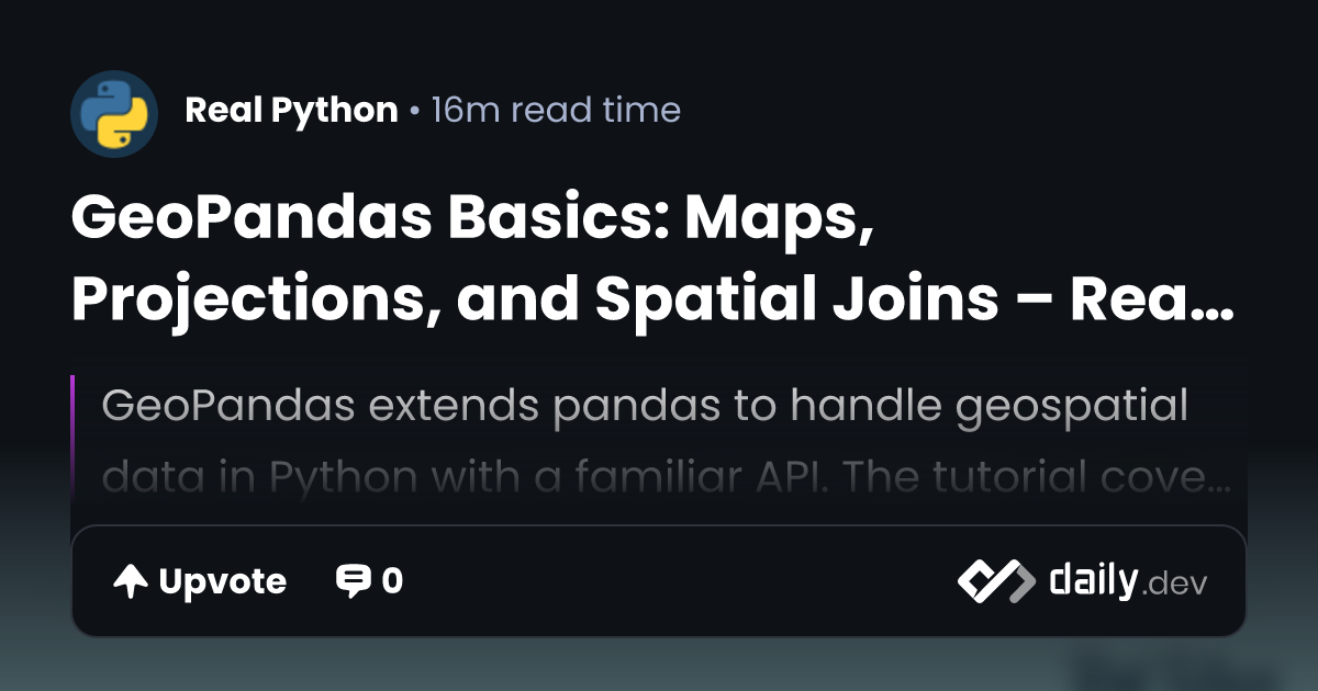 GeoPandas Basics: Maps, Projections, and Spatial Joins