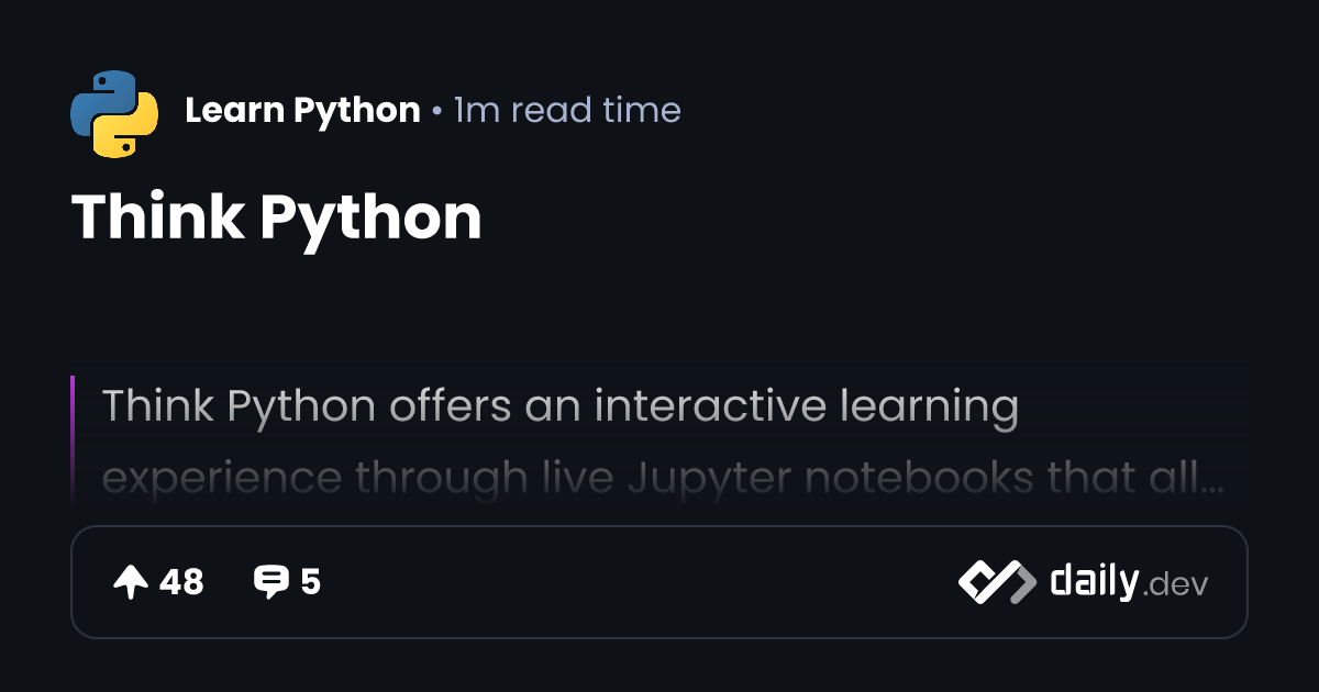 Think Python | daily.dev
