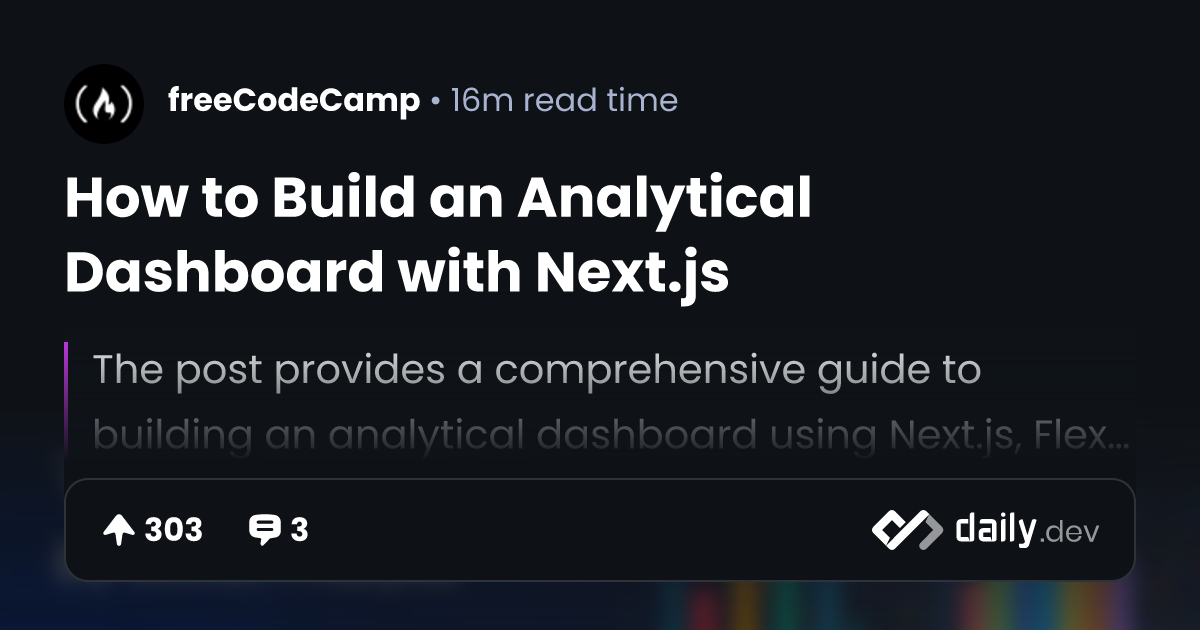 How to Build an Analytical Dashboard with Next.js
