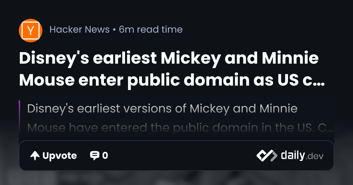 Disney's earliest Mickey and Minnie Mouse enter public domain as
