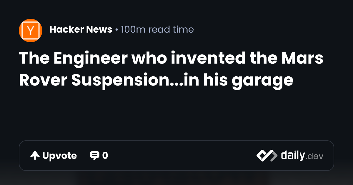 The Engineer who invented the Mars Rover Suspension...in...
