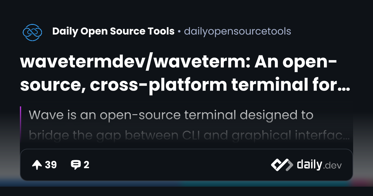 wavetermdev/waveterm: An open-source, cross-platform terminal for ...