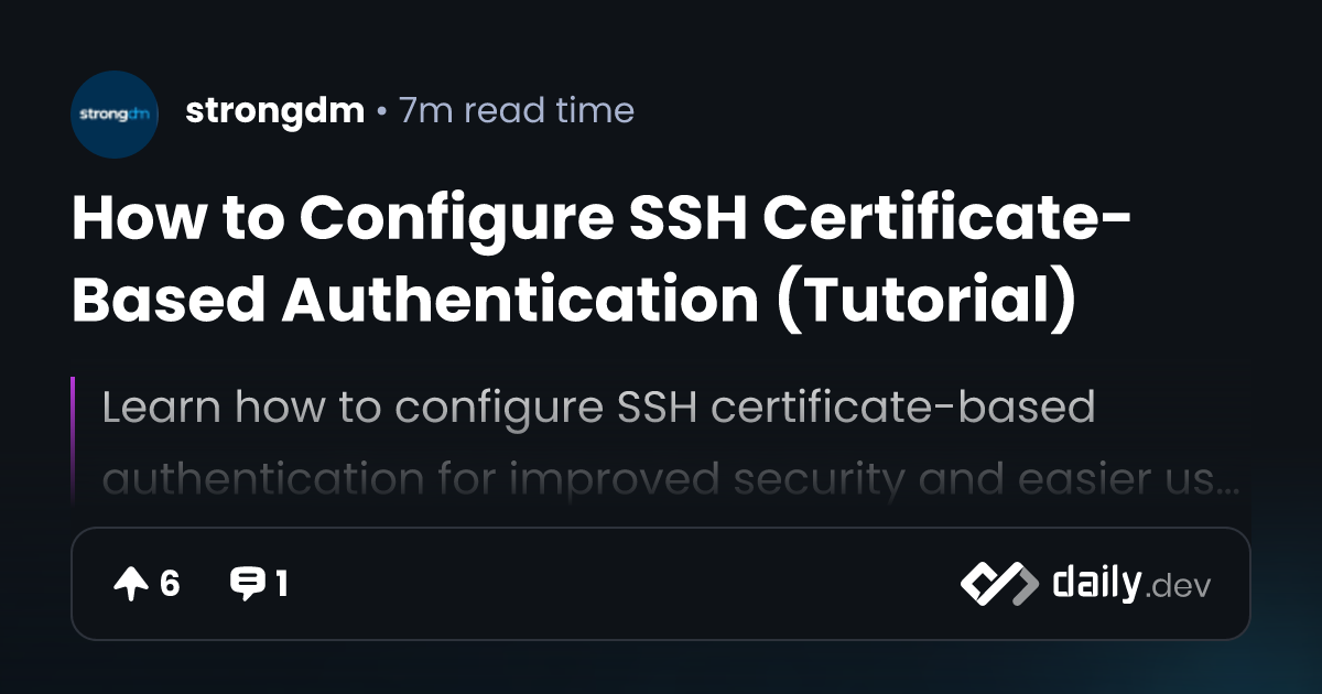 How to Configure SSH Certificate-Based Authentication...