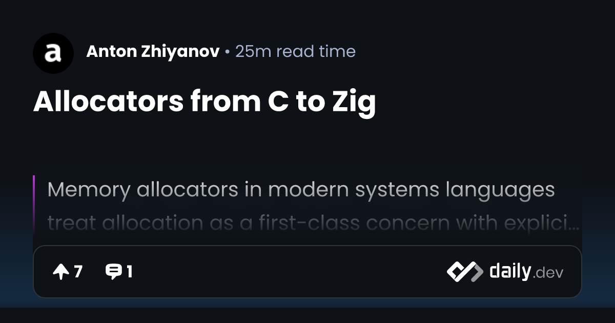 Allocators from C to Zig | daily.dev