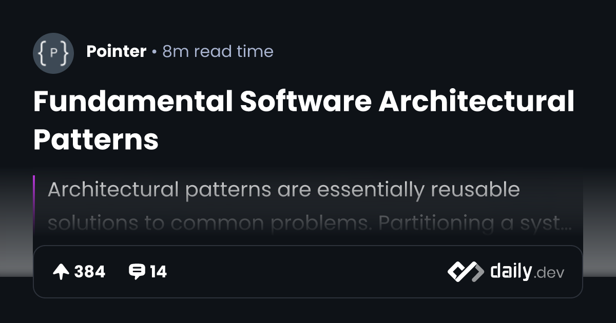 Fundamental Software Architectural Patterns | daily.dev