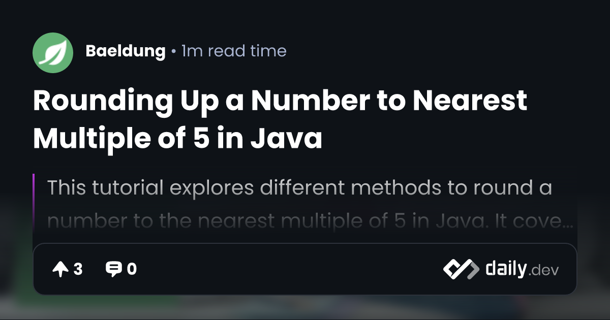 Rounding Up a Number to Nearest Multiple of 5 in Java