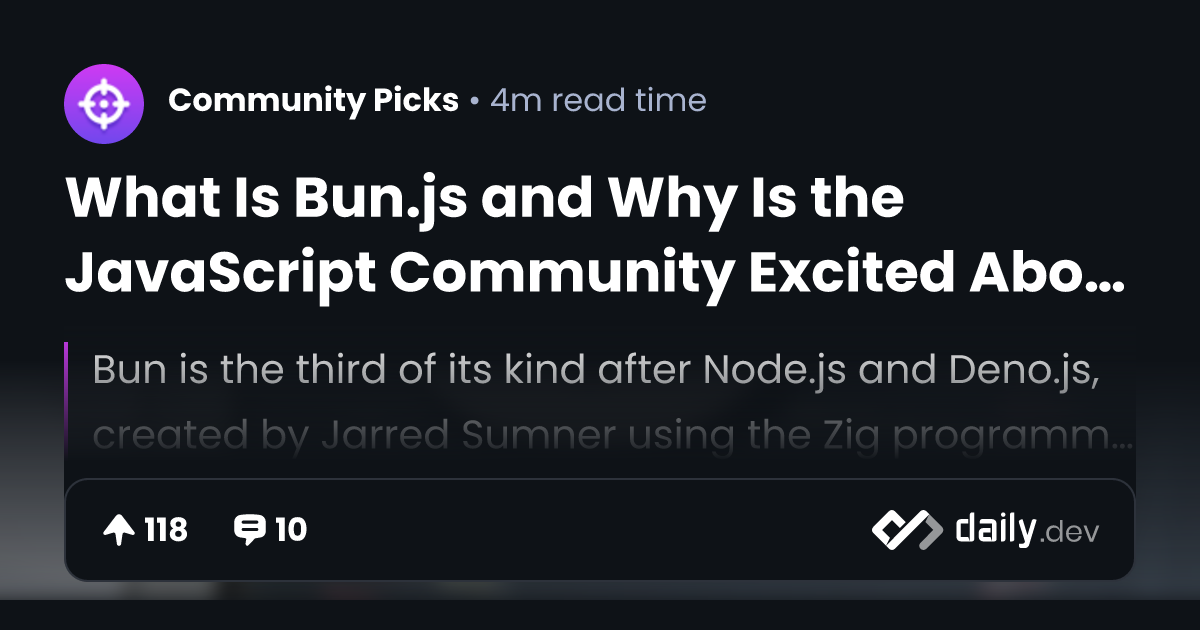 What Is Bun.js and Why Is the JavaScript Community...