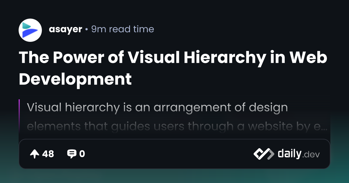 The Power of Visual Hierarchy in Web Development | daily.dev
