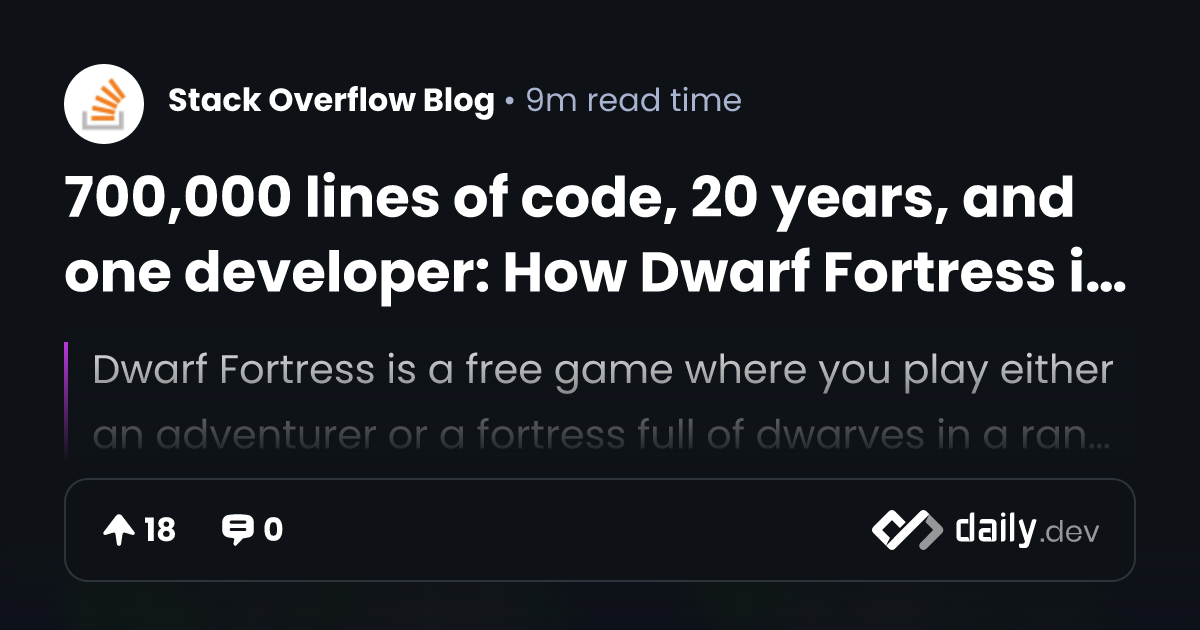 700,000 lines of code, 20 years, and one developer: How...