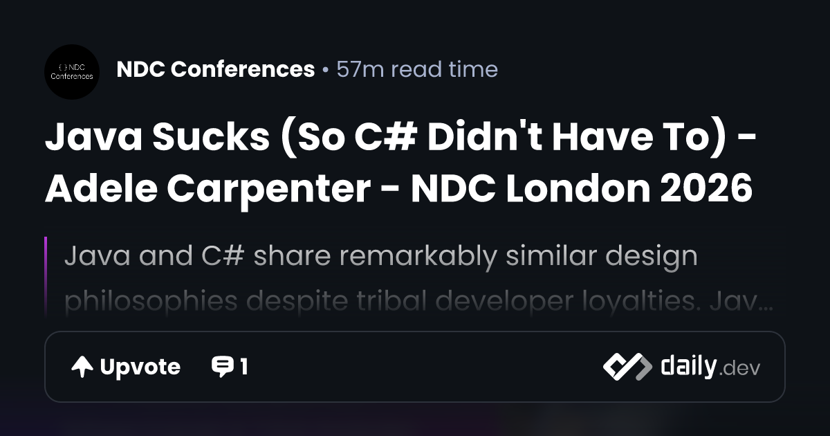Java Sucks (So C# Didn't Have To) - Adele Carpenter