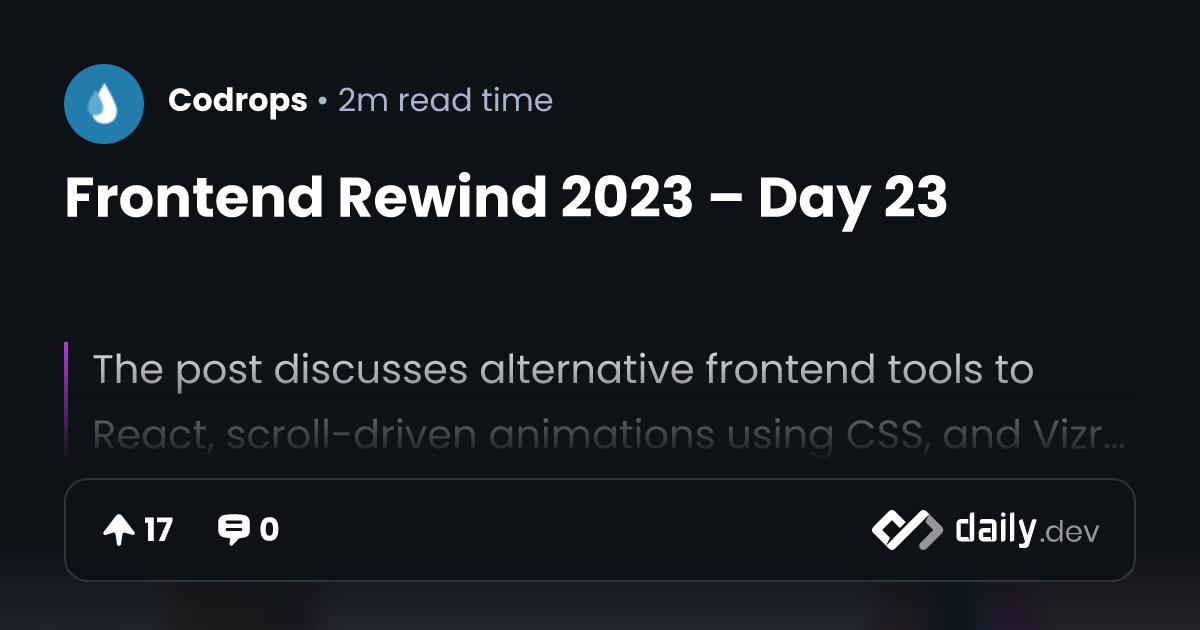 Frontend Rewind 2023 – Day 23 | daily.dev