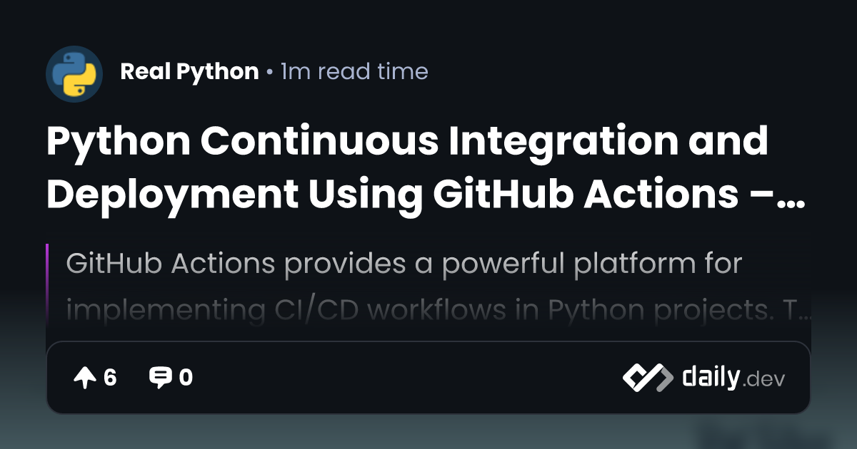 Python Continuous Integration and Deployment Using...