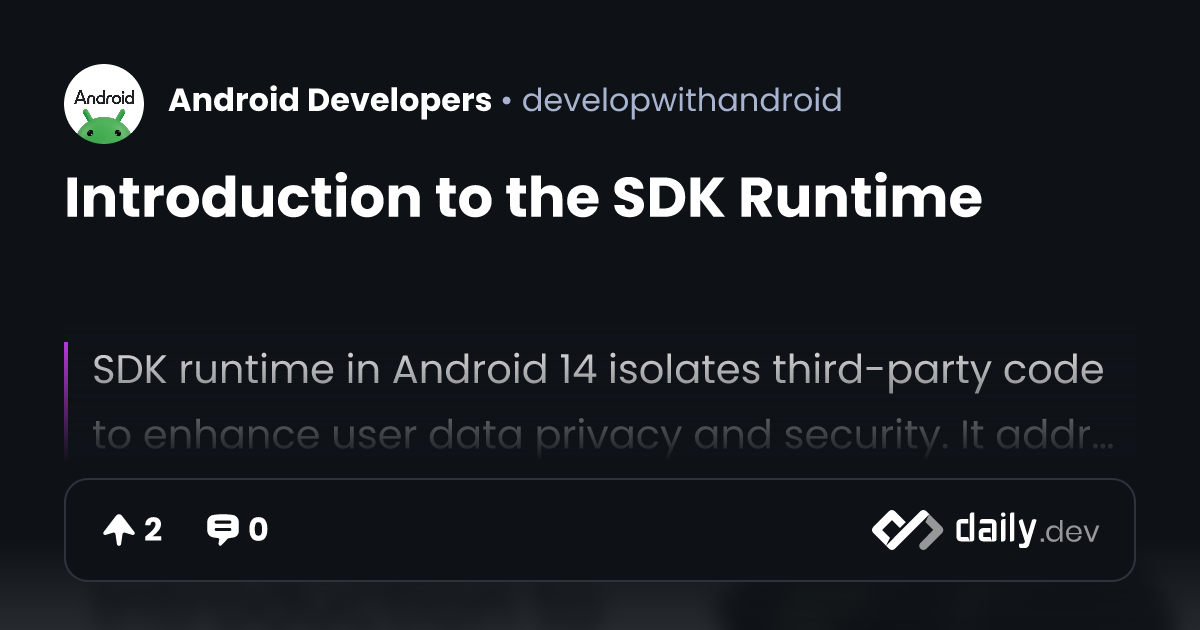 Introduction to the SDK Runtime | daily.dev