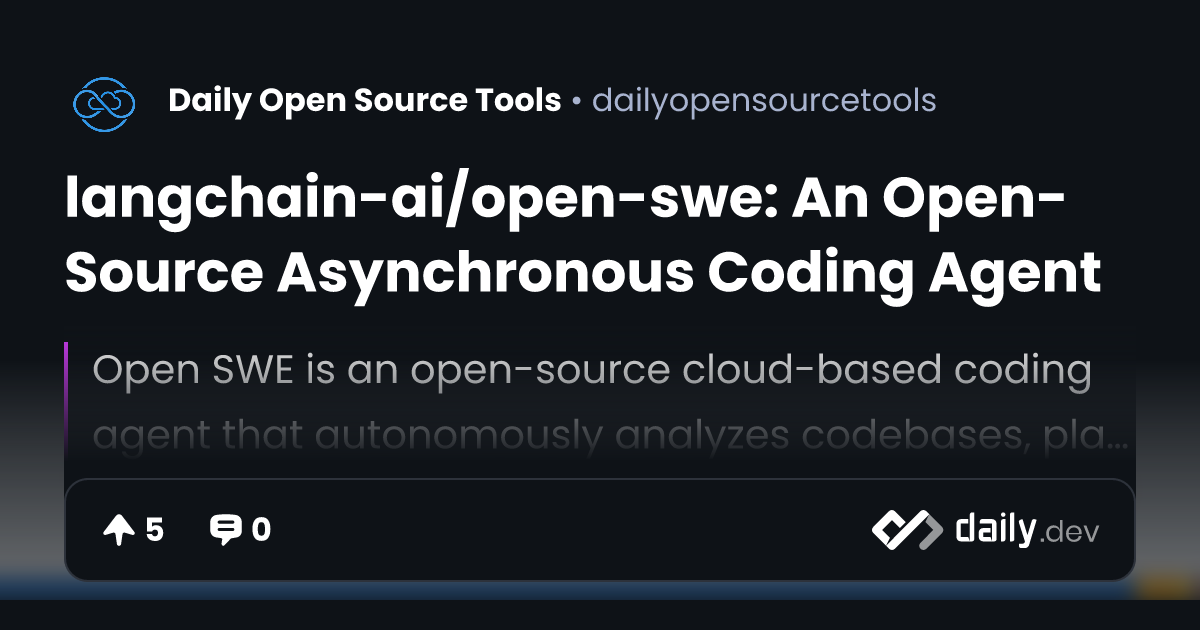 Langchain Ai Open Swe An Open Source Asynchronous Coding Agent Daily Dev