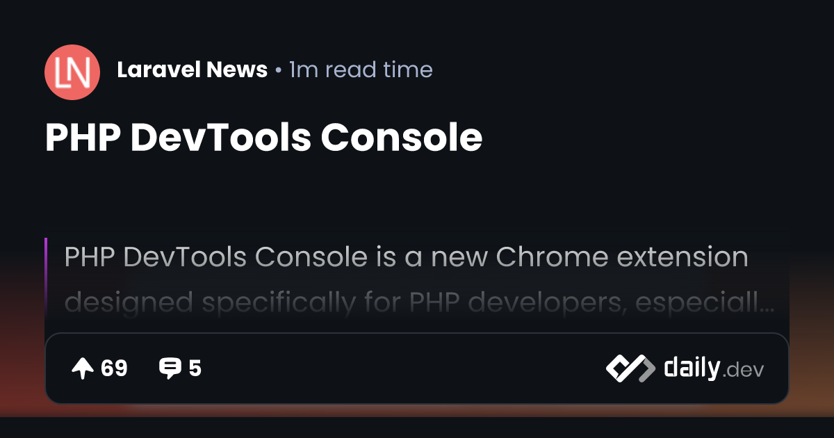 PHP DevTools Console | daily.dev