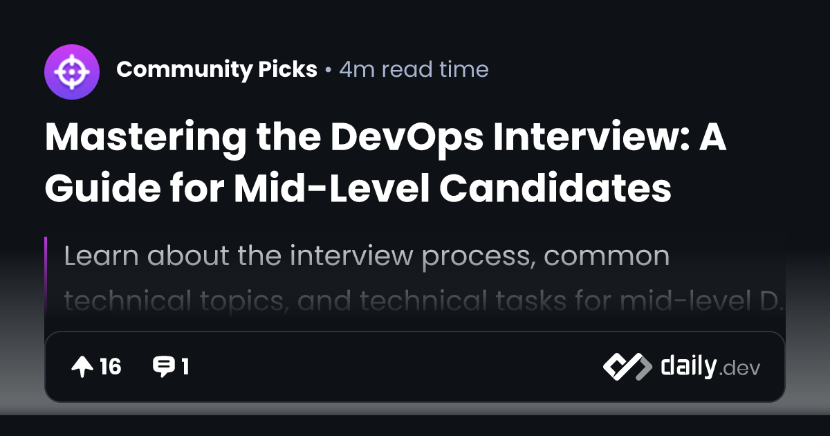 Mastering the DevOps Interview: A Guide for Mid-Level...