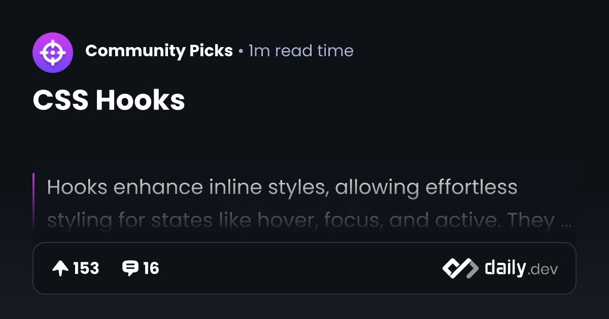 CSS Hooks | daily.dev