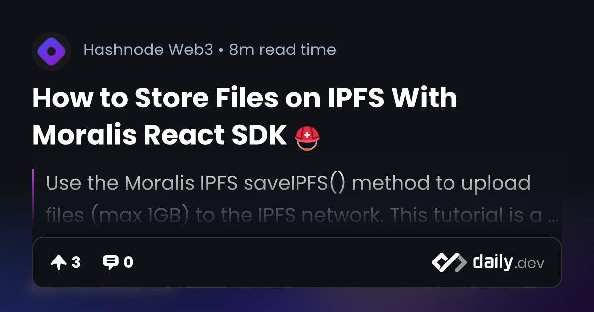 Decentralized IPFS File Uploader with NextJS and web3.storage