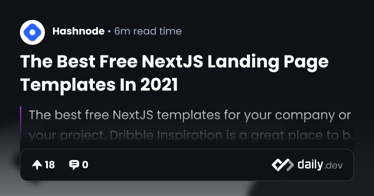 The Best Free NextJS Landing Page Templates In 2021