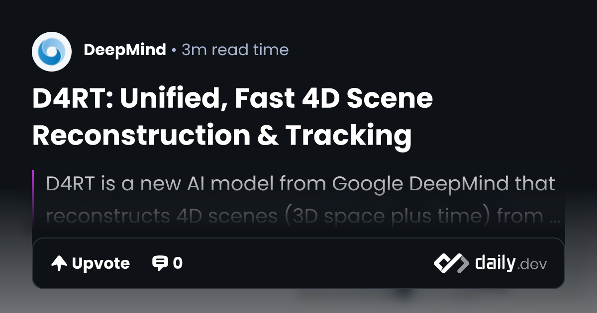 D4RT: Unified, Fast 4D Scene Reconstruction & Tracking