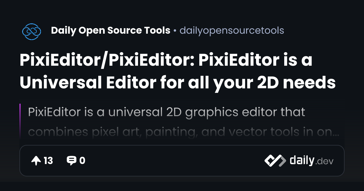 PixiEditor/PixiEditor: PixiEditor is a Universal Editor for all your 2D ...