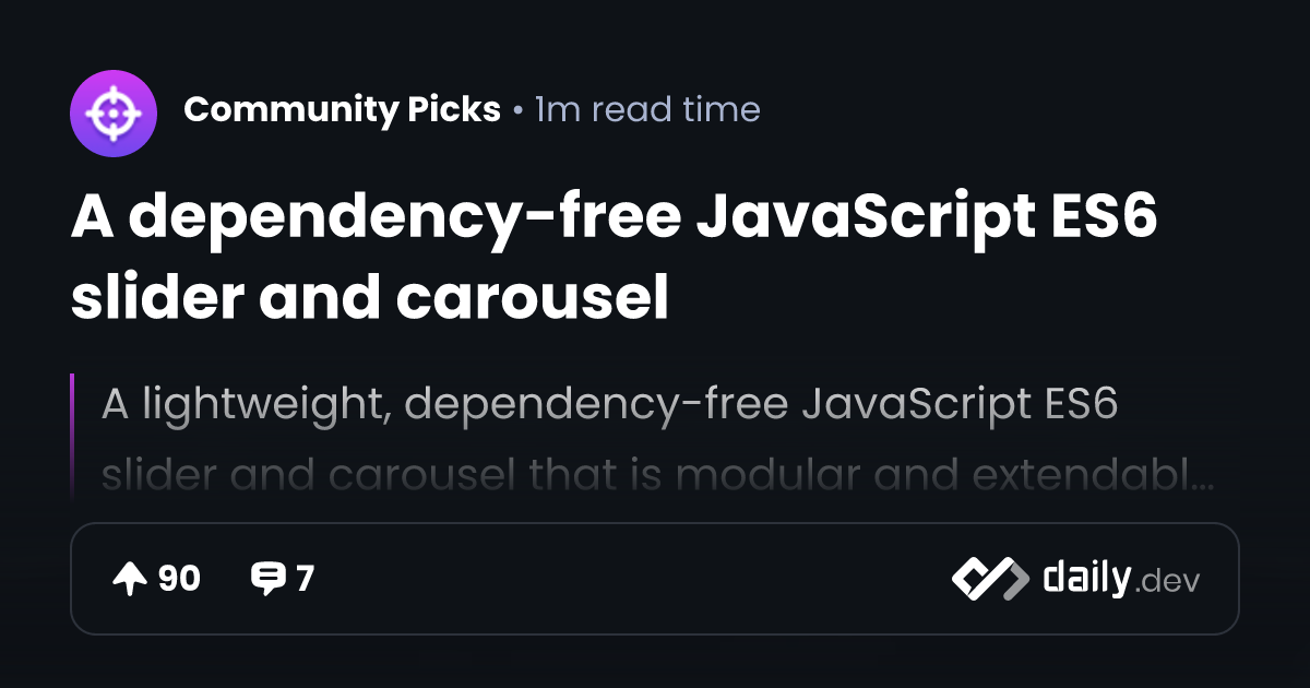 A dependency-free JavaScript ES6 slider and carousel