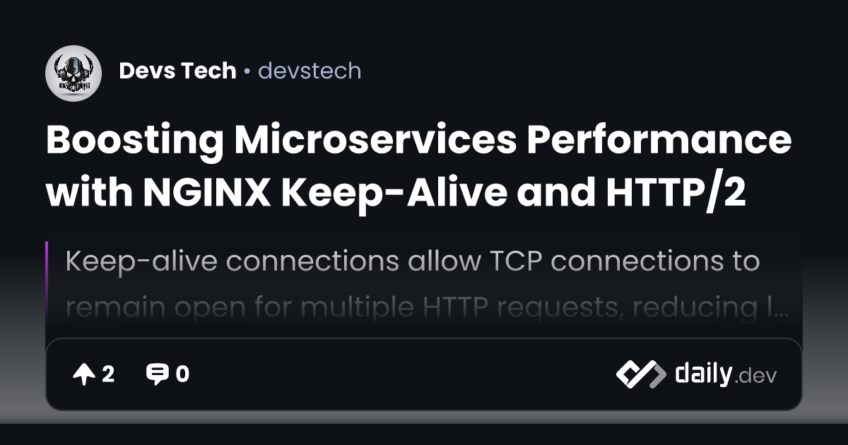Boosting Microservices Performance with NGINX Keep-Alive and HTTP/2 ...