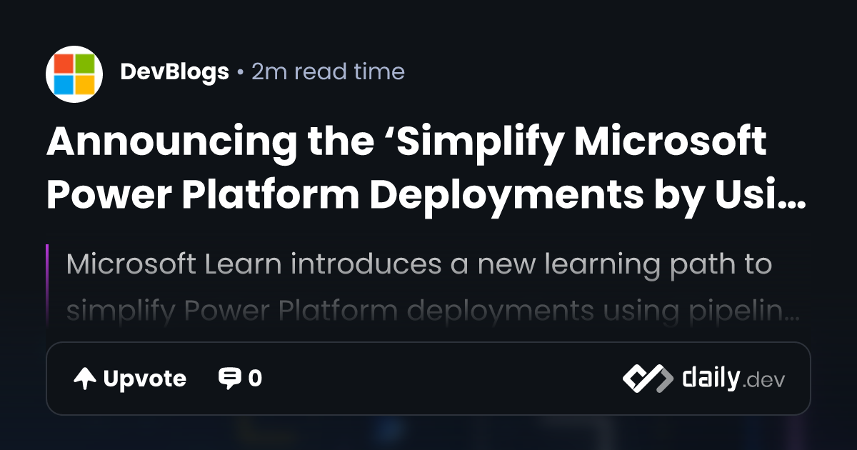 Announcing the ‘Simplify Microsoft Power Platform...
