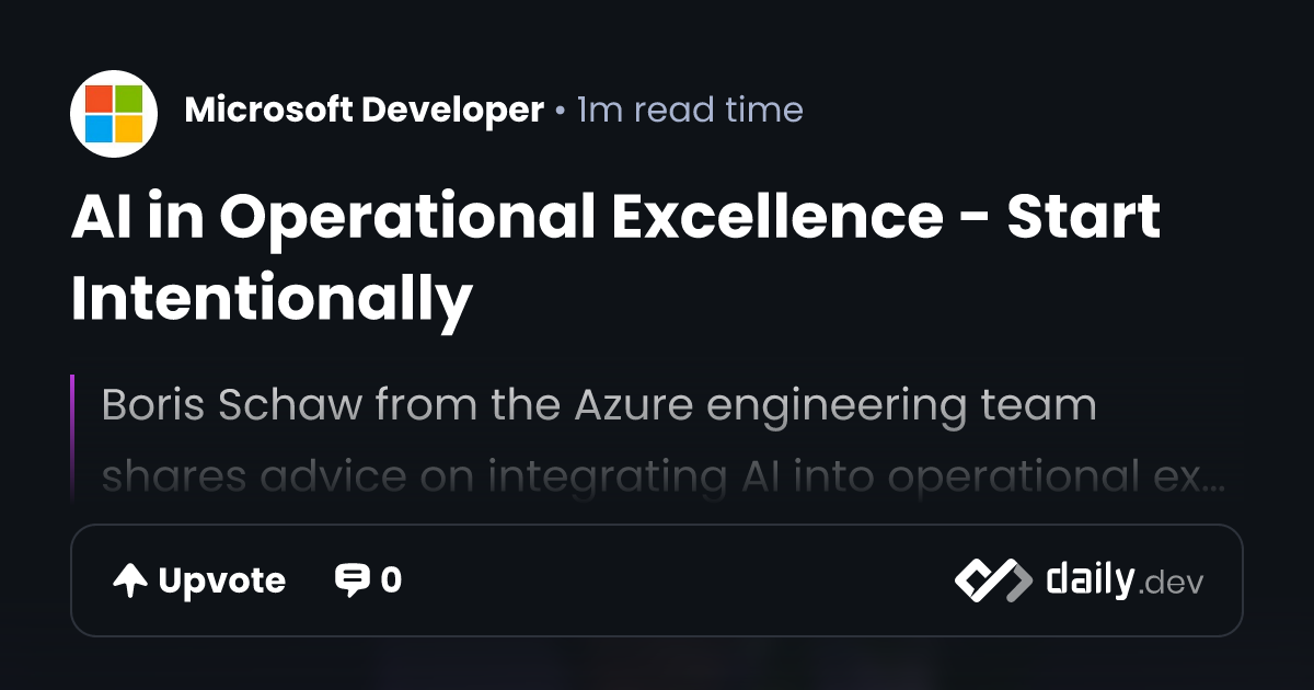 AI in Operational Excellence - Start Intentionally