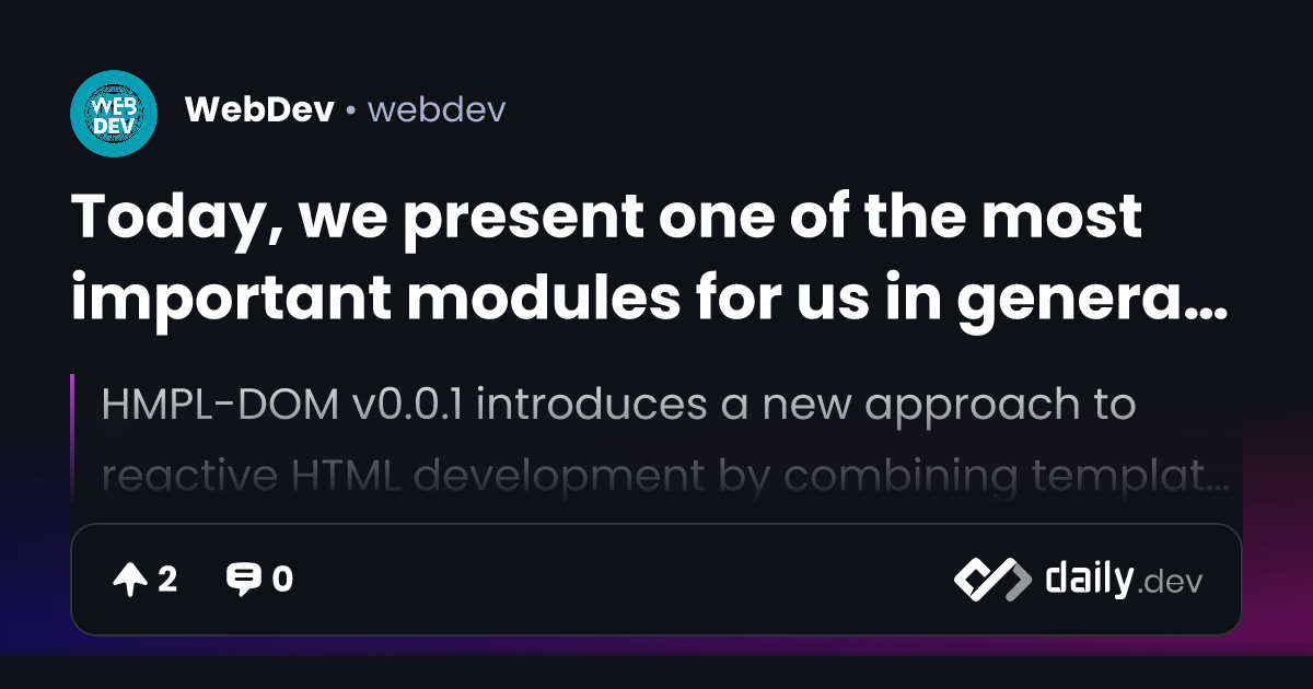 Today, we present one of the most important modules for...