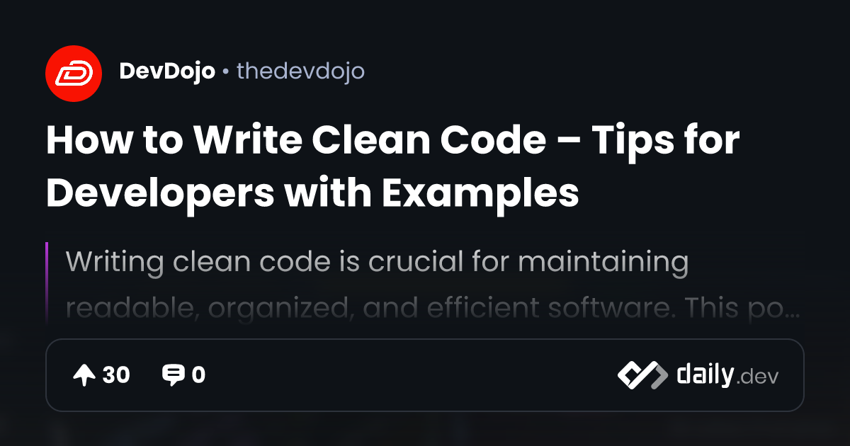 How to Write Clean Code – Tips for Developers with Examples