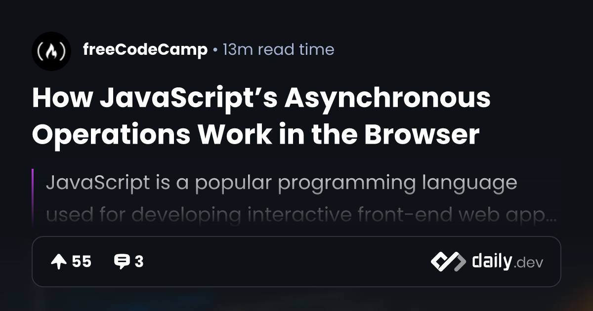 How JavaScript’s Asynchronous Operations Work in the Browser
