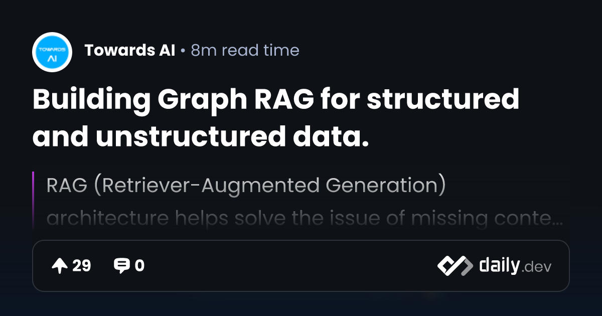 Building Graph RAG for structured and unstructured data.