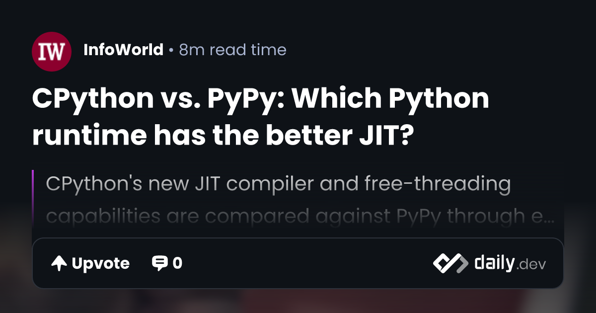 CPython vs. PyPy: Which Python runtime has the better JIT?