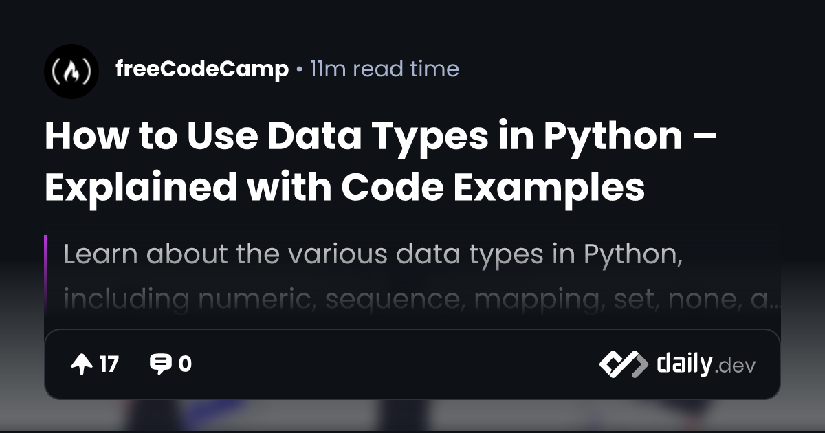 How to Use Data Types in Python – Explained with Code...