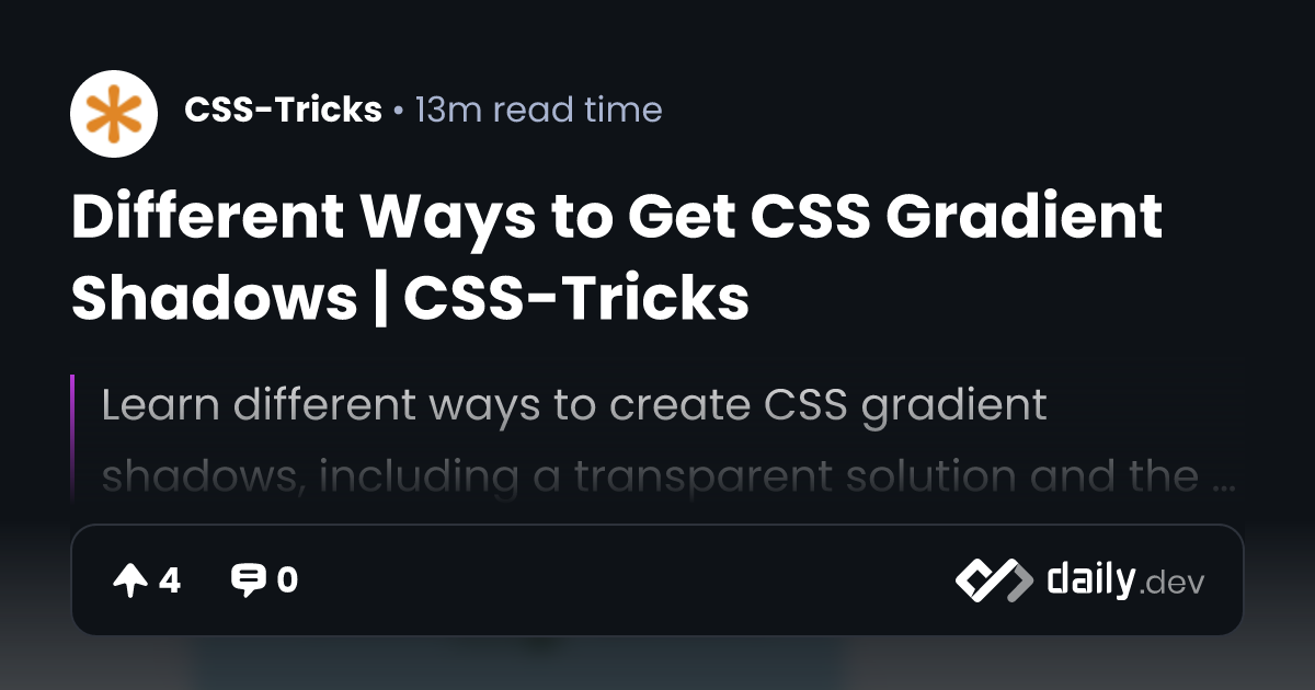 Different Ways to Get CSS Gradient Shadows | CSS-Tricks