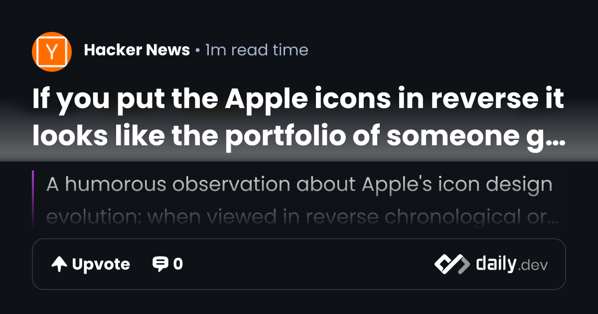 If you put the Apple icons in reverse it looks like the...